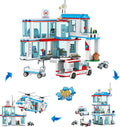 City Hospital STEM 3 in1 Building Sets Compatible with Lego Ambulance Tor Truck Rescue Helicopter Connect to Other City Sets 687 PCS Best Gift for 6 7 8 9 10 Boys