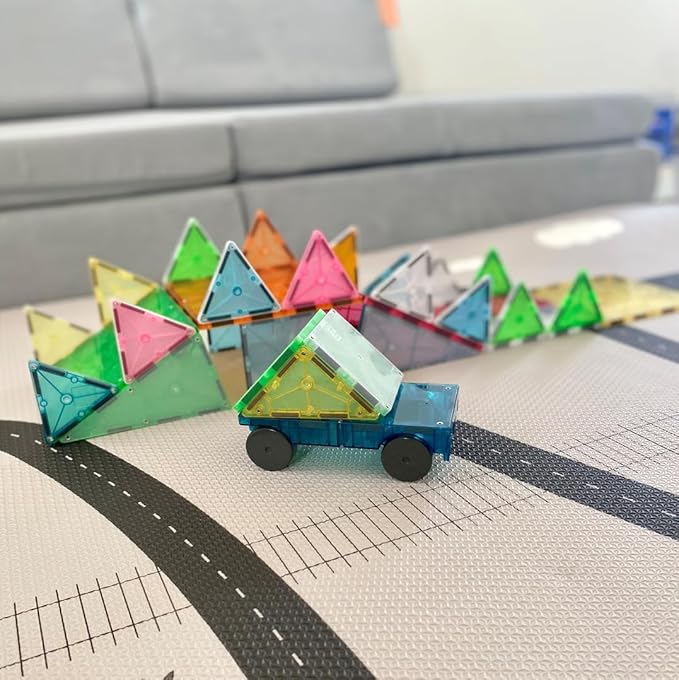 MAGNA-TILES Grand Prix 50-Piece Magnetic Construction Set The ORIGINAL Magnetic Building Brand