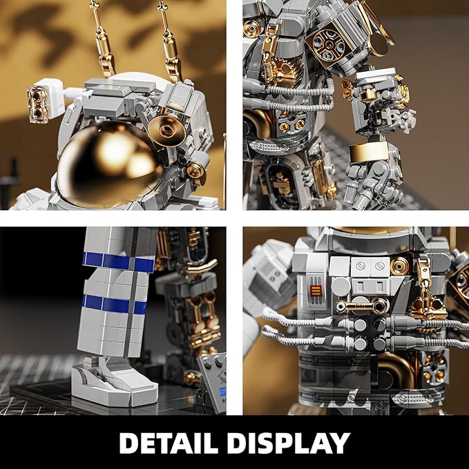 Space Astronaut Building Block Set860Pcs Spaceman Building Toys with Display Stand Cool Translucent Design Collection for Home Office Decor Christmas Birthday Gift for Adults&amp Boys Age 8-12