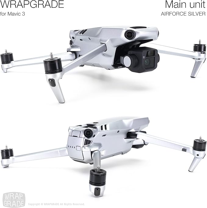 WRAPGRADE Full Skin Stickers for DJI Mavic 3 / Mavic 3 Classic (Airforce Silver)