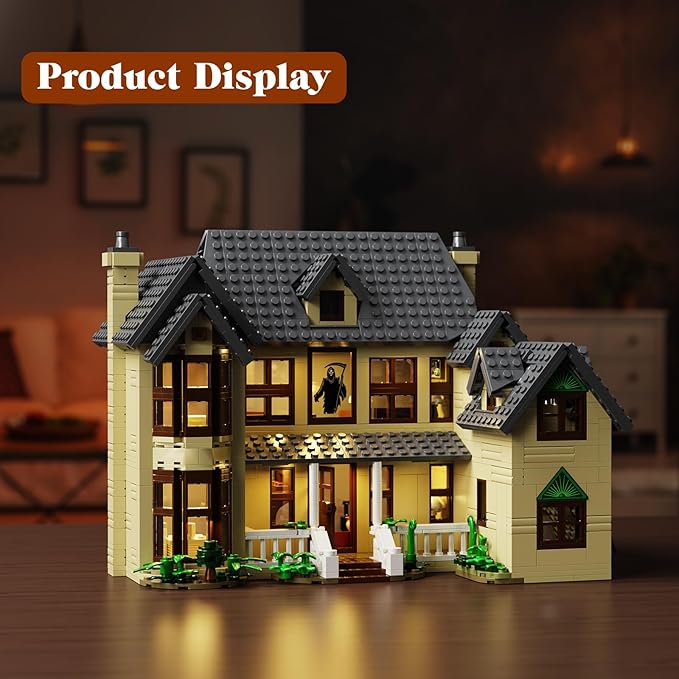 Horror House Building Block Set Scary Movie Haunted House Model Compatible with Lego Horror House Building Toy Halloween Decoration Gift for Man Woman or Horror Film Fans 18+(1275Pcs)