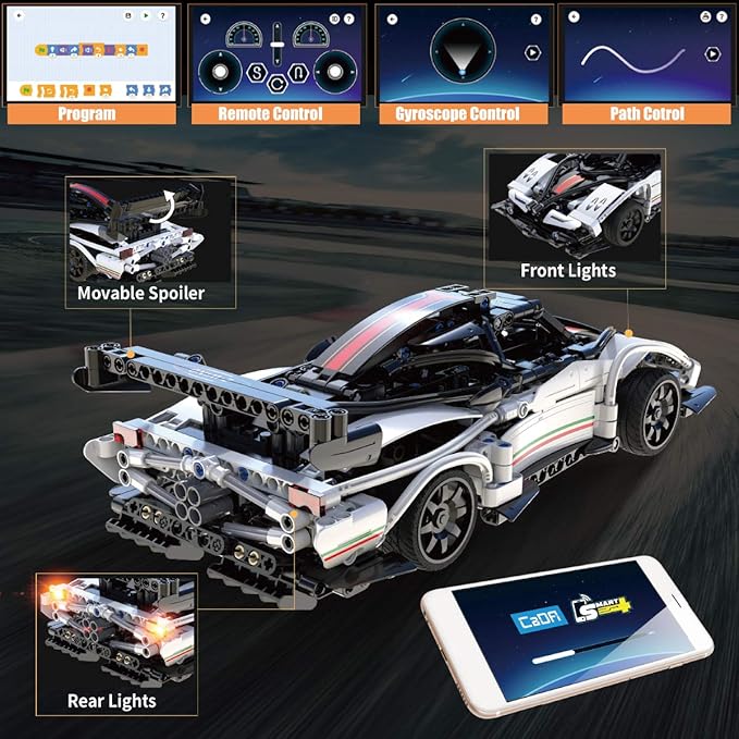 STEM Buidling Toys for 6 7 8 9 10 11 12 + Year Old Boys Girls Gifts Remote Control Car Toy Building Sets RC Race Model Cars Building KitsLearning Toys Best Birthday for Kids (457PCS)