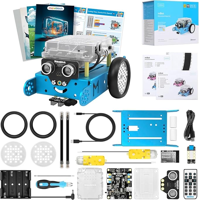 Makeblock mBot Robot Kit with Scratch Coding Box STEM Projects for Kids Learn to Code with Scratch Arduino Programmable Robot with 4 Programming Learning Projects Gifts for Boys Girls Aged 8-12