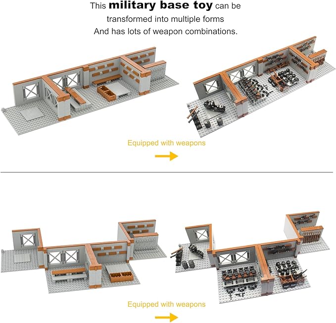 Military Base Building Bricks Set Defence Base Guard Tower Guns Weapons Building Block Toy Weapon Pack Accessories Kits Toys for Kids