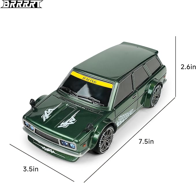 BRRRRT 1:24 RC Drift Car20KM/H 4WD High Speed Remote Control Cars with LED LightsAdjustable High Speed/Low Speed Ddrift CarExtra Drifting TiresSpeed Racing Sport Toy Car for Boys and Girls Age 6+