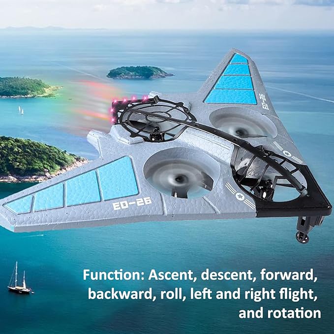 GoolRC RC Plane Remote Control Airplane B-2 Stealth Bomber RC Fighter 2.4GHz 2CH RC Airplane Foam RC Aircraft Easy to Fly RC Glider with 2 Batteries for Beginners and Adults (Blue)