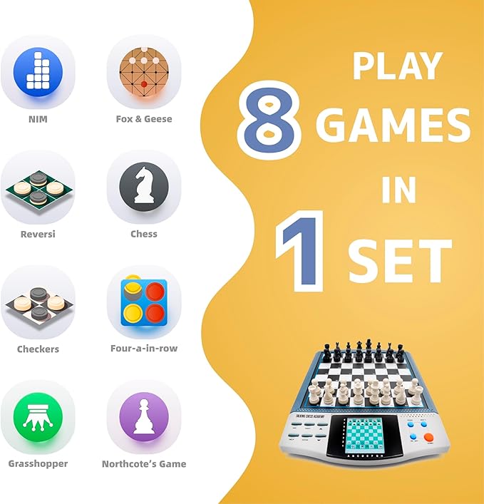 iCore Electronic Chess Set - Develop Thinking Chess Set for Kids Memory Electronic Chess Board - Talking Coach 30 Skill Levels Beginners &amp Adults