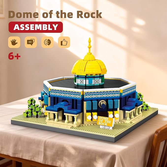 Dome of The Rock Building Blocks Sets Islamic Architecture Building Kits World Famous Landmark Model Toys Eid Gifts for Muslim Adults Kids 983PCS