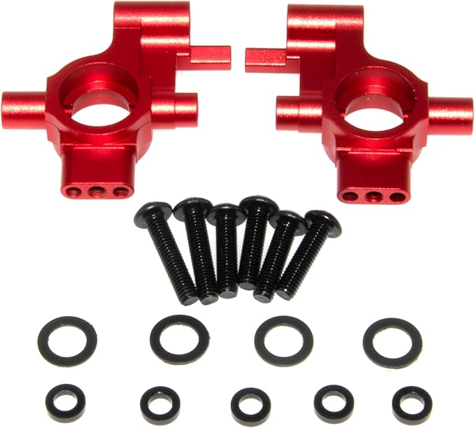 10537 Front Steering Cup Compatible with 1/10 Traxxas 4-Tec Upgrade Drift Ford Mustang Replace Rc Car Aluminum Alloy Part Replace(Red)