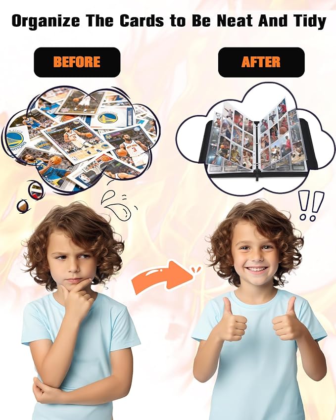 Basketball Card Binder2025-2026 Sports Trading Card with Sleeves Holder Album810 Pockets Basketball Card Holder Sheets Display Storage Protectors for Collectors Boys and Girls Gift