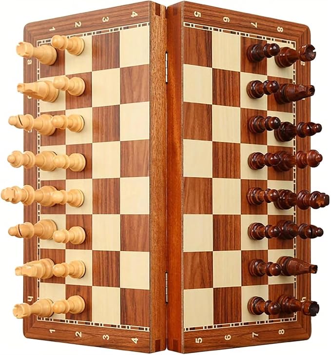 15-Inch Deluxe Chess Set – Foldable Tournament Board with Storage Box &amp 2 Extra Queens – for Adults Beginners &amp Chess Lovers