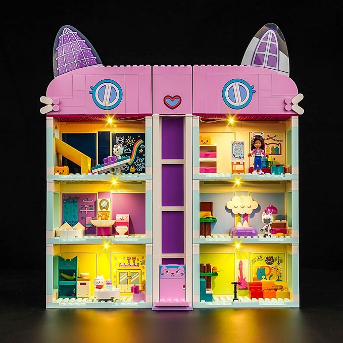 Upgraded Led Light Kit Compatible with Lego Gabby's Dollhouse Building Set Lights Decoration Compatible with Lego 10788 (Model Not Included)