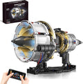 BrixVibe Aircraft Engine Building Set That Works Mini Turbojet Model Kit Technic with APP Control Light &amp Motor Collectible Mechanical Engineering for Boys 14+ Adults