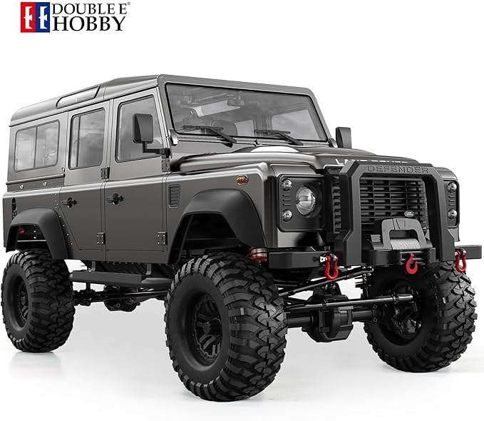 DOUBLE E 1/8 Land Rover Defender D110 RC Crawler Truck 4x4 Offroad Hobby Grade with 550 Motor for Adults E101