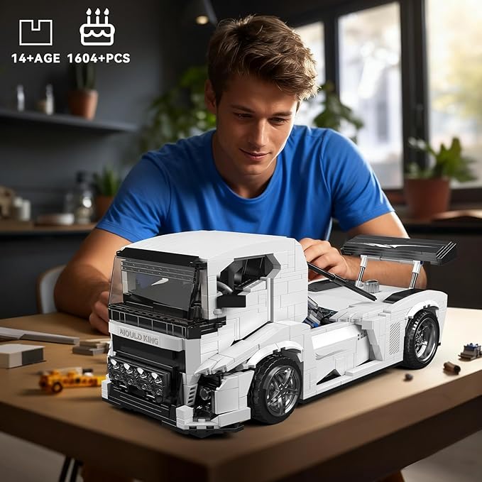 Mould King 10036 Tractor Truck Building Set MOC City Semi Truck Building Blocks Set to Build Gift for Age 14+/Adult Collections Enthusiasts(1604+ Pieces Static Version)