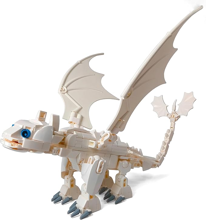 Toysvill Day White Dragon Building Block Toy Action Figures [257 Elements]