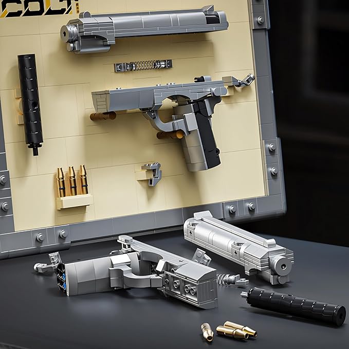 Colt Building Blocks Gun Sets Exquisite Decorations for Home and Office Model Guns Collection Toy Building Bricks - Creative Gift for Adults Teens and Militarily Toy Lovers 603 Pieces