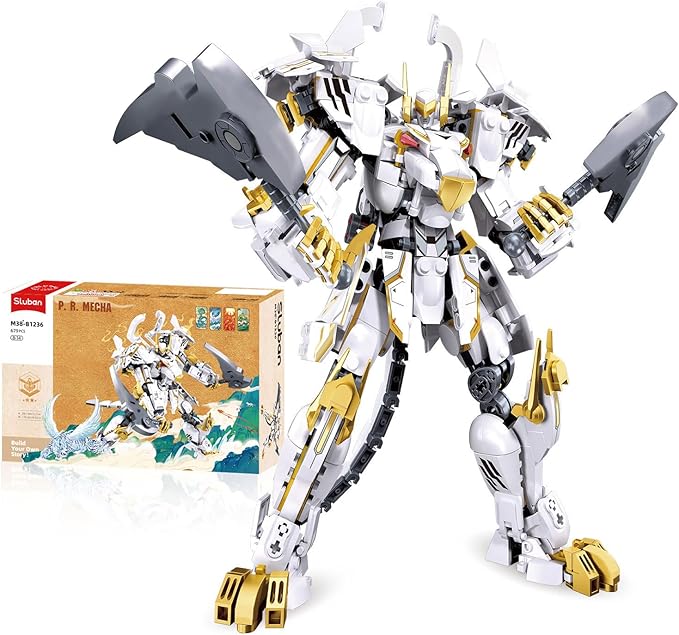 Sluban Mech Building Set Robot Building Toys for Adults Destroy Warrior Action Figure Building Kit Compatible with Lego Mech Sets 679PCS