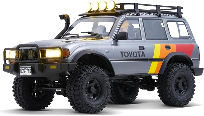 FMS 1/10 LC80 RC Crawler FCX10 Toyota RC Rock Crawler with Lighting Hobby Grade Offroad RC Car for Adults RS Need to Complete (Grey)