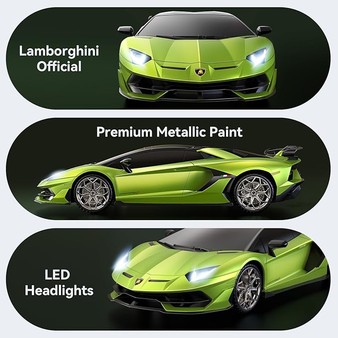 Remote Control Car for Lamborghini Officially Licensed 1:16 Scale Lambo Hobby Rc Cars with Headlight 2.4GHz Race Car Toys for Boy Girl 4-12 Years Old 12Km/h Birthday Gift