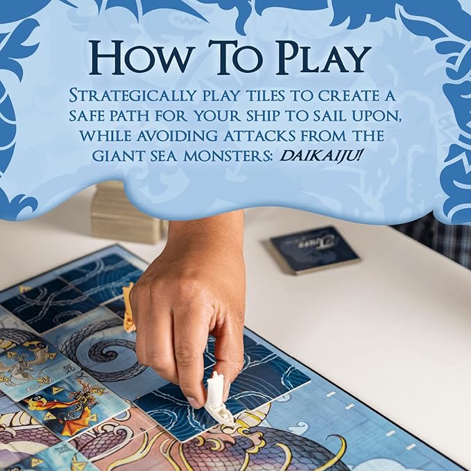 Tsuro of the Seas – Path-Building Strategy Board Game with Sea Monsters | Tile-Laying Adventure for 2–8 Players Ages 8+ | 30–45 Minute Gameplay