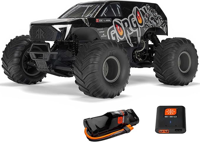 ARRMA RC Truck 1/10 Gorgon 2 Wheel Drive RTR Brushed Monster Truck Battery &amp Charger Included Gun Metal ARA3230ST3