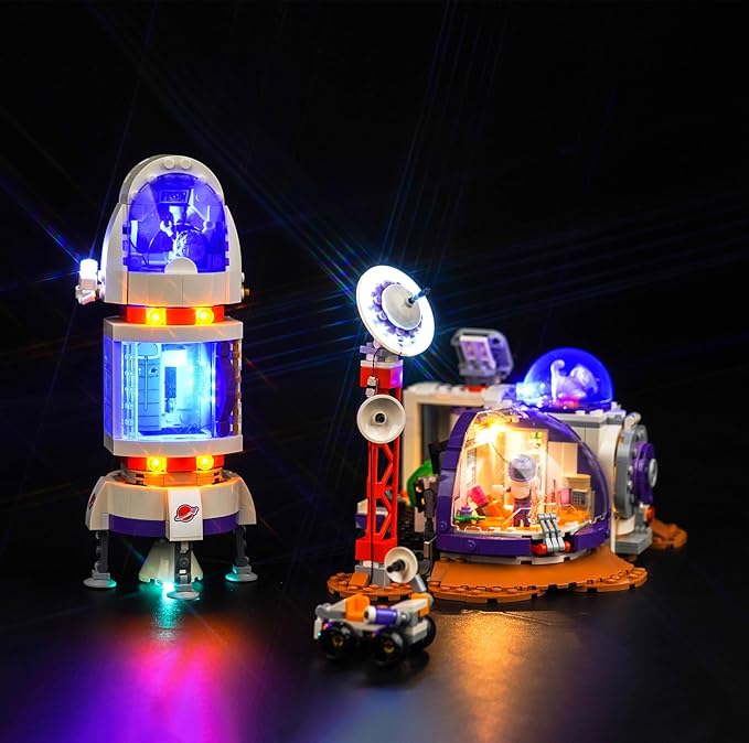 VONADO Remote Control LED Light Compatible with Lego Mars Space Base and Rocket 42605 (Lights Only No Models) RC Creative Lighting Set Accessories Compatible with Lego 42605 Building Set
