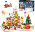 Advent Calendar 2025 Gingerbread House Mini Building Set with Lights 24 Days Christmas Countdown Building Block Kit with Xmas Tree Train Holiday Gift Toy for Adults Teens Girls Boys Ages 10+