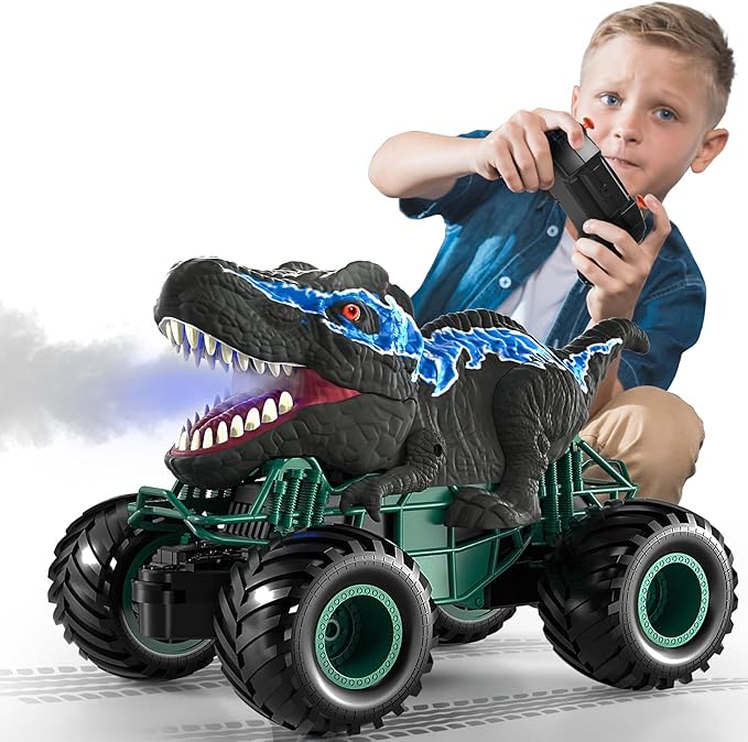 Bennol 2.4GHz Dinosaur Remote Control Cars Toys for Kids Boys 4-7 5-7 8-12 RC Dinosaur Car Toys with Light Sound Spray Indoor Outdoor Toys Gifts for 3 4 5 6 Year Old Boys RC Car Toys for Boy