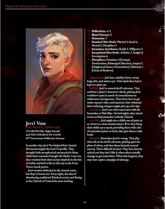 Renegade Game Studios Vampire the Masquerade 5th Edition Chronicle Book: The Crimson Gutter Hardcover RPG