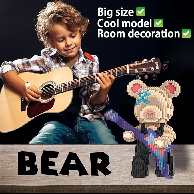 TK Teddy Bear Micro Building Blocks Set(4500Pieces) Winktoys Christmas Bear Building Blocks Gift for Adult and Kid