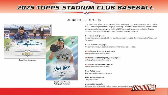 2025 Topps Stadium Club Baseball Mega Trading Card Box (2 Sepia Parallels Per Box)