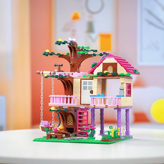 Tree House Building Set Compatible with Friends 504 PCS Forest House Building Kit Birthday Gift for Kids Girls Boys Age 6-12 Years（7652）