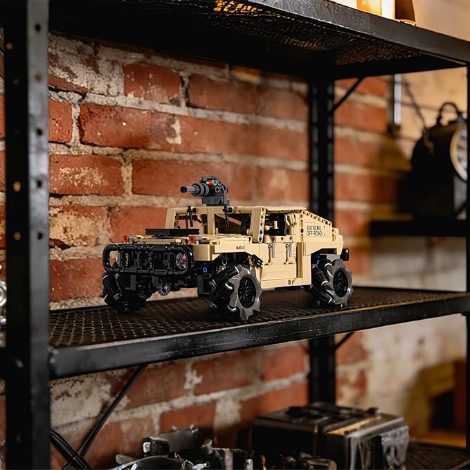 RC Off-Road Hummer Armored Technic Car Building Kit4WD Remote Control Mecanum Wheel VehicleAll-Directional Drifting RC Truck Technic Sets STEM Model for Adults &amp BoysMilitary Style