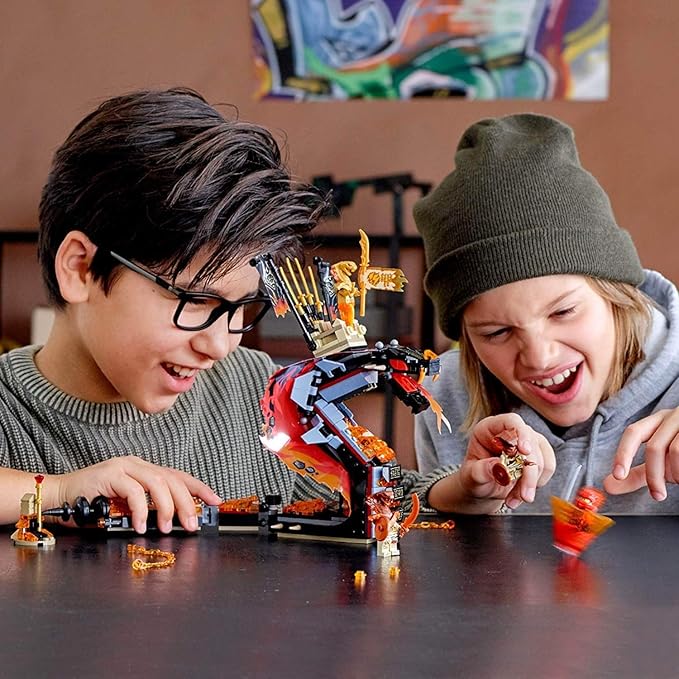 LEGO NINJAGO Fire Fang 70674 Snake Action Toy Building Set with Stud Shooters and Ninja Minifigures Characters Perfect for Group Play (463 Pieces)