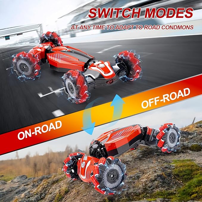 4WD Remote Control Gesture Sensor CarHand Controlled RC Stunt CarDouble-Sided Vehicle 360° Rotation with Light and Music RC Toy Cars for Aged 4-13 Boys and Girls Birthday