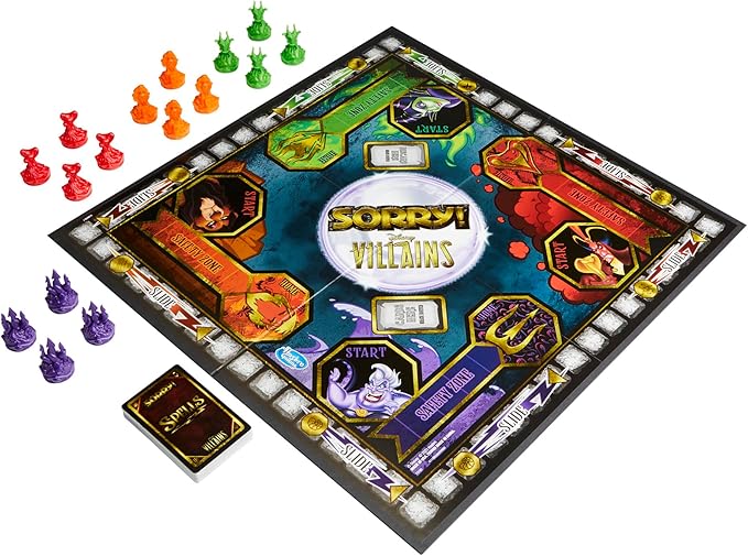 Hasbro Gaming Sorry! Board Game: Disney Villains Edition Kids Game Family Games for Ages 6 and Up (Amazon Exclusive)