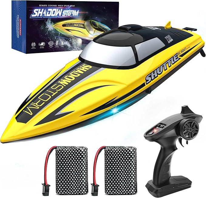 BEZGAR RC Boat - 32+ KPH Fast Remote Control Boat for Pool Lake &amp Salt Water 2.4GHz Speed Boats for Adults &amp Kids Summer Water Beach Toys Birthday Gifts for Boys &amp Girls Age 8-12 Years