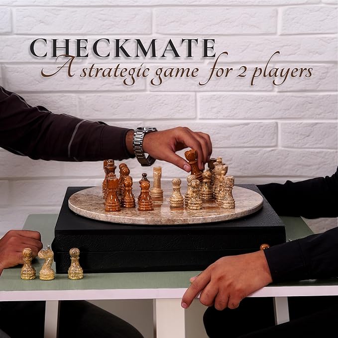 Marble Chess Set for Adults with Complementary Storage Box 15 Coral &amp Red Handmade Chess Board Game with 2 Extra Queens Unique Gift &amp Home Décor
