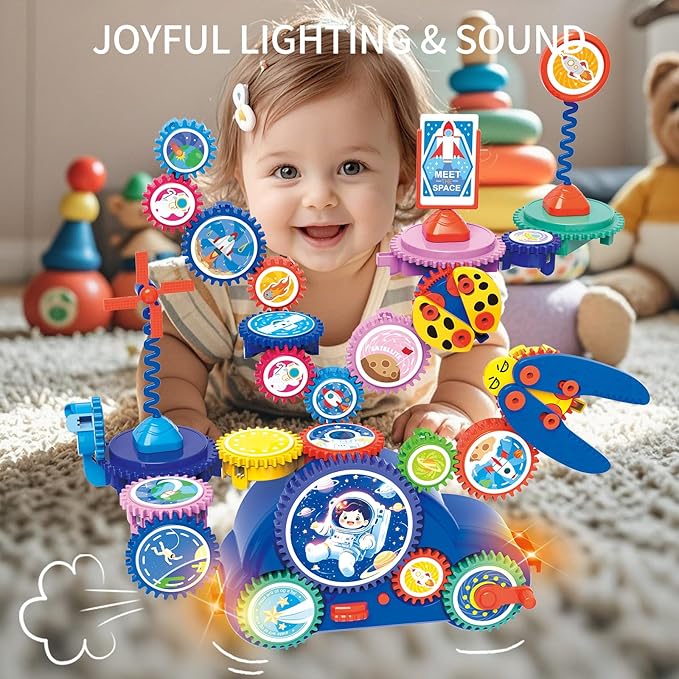 STEM Learning Gears Toys for Boys Girls Age 3+ Years old Toddler Engineers Building Toy Set for 3-5 30Pcs Educational Construction Toy Set for Kids Birthday Gift for Kid Toys Kindergarten Science