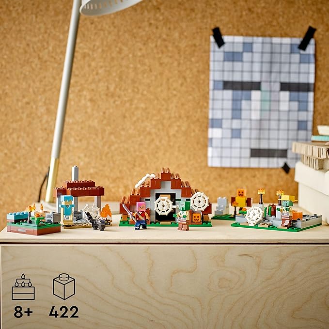 LEGO Minecraft The Abandoned Village Building Kit 21190 Minecraft Zombie Toy Set Gift Idea for Kids Girls Boys Age 8+ Featuring Game Figures Including Zombies and Zombie Hunters with Accessories