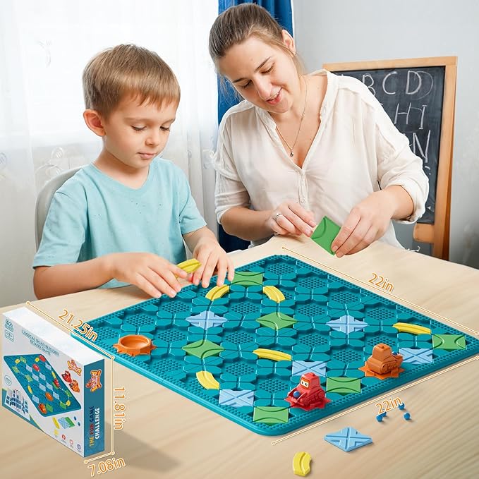Kids Board Games Learning Toys STEM Educational Logic Kits with 200+ Challenges &amp 4 Difficulty Levels Brain Puzzles Maze Games for Boys Girls Ages 3-10 Birthday Gifts