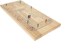 WE Games 4 Player Wooden Cribbage Board Solid Natural Wood 4 Track Board Plastic Pegs and Instructions Card Games for Families and Adults