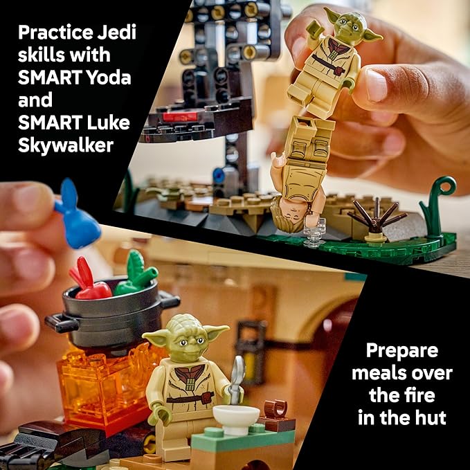 LEGO Star Wars SMART Play: Yoda’s Hut and Jedi Training - Building Toy for Role Play - Compatible Set with 2 SMART Tags and 2 Minifigures - Gift for Boys Girls and Kids Ages 8+ - 75422