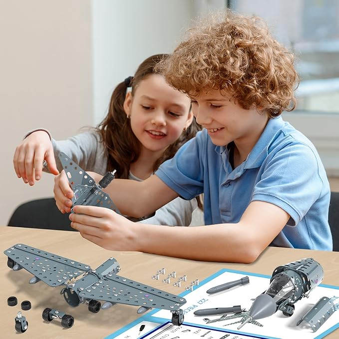 Lucky Doug STEM Building Projects Model Airplane Jet Set - Building Toys for Kids Ages 8-12 Assembly Science Kit for Boys 8 9 10 11 12 Years Old