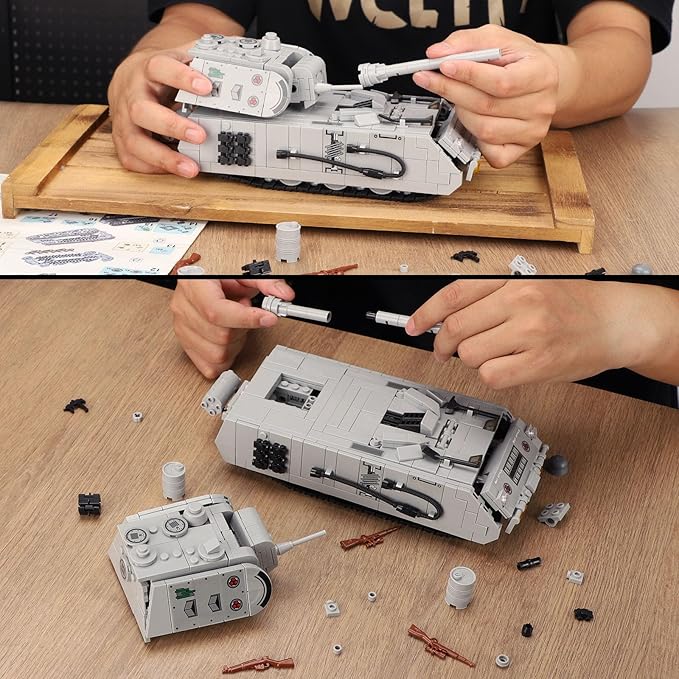Panzer VIII Maus Building Set for Adults-Compatible with Lego Military Tank Collectible Army Model Gift Ideal for Military Enthusiasts (802 PCS)