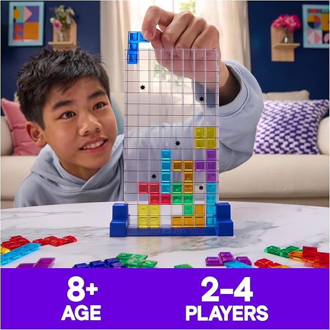 Spin Master Games Tetris: The Board Game Play the Classic Puzzle Game Tetris in Real Life Multiplayer Head-to-Head Puzzle Challenge 2-4 Players Easter Gift Ages 8 &amp Up