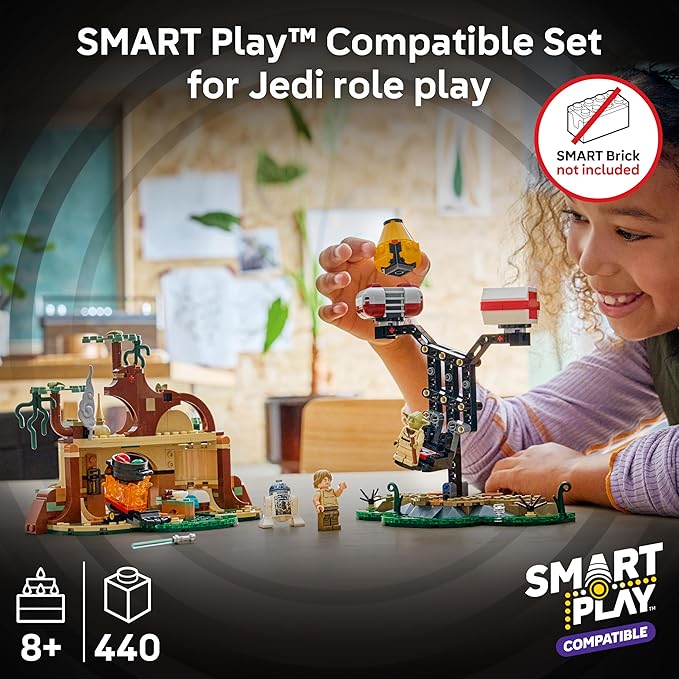 LEGO Star Wars SMART Play: Yoda’s Hut and Jedi Training - Building Toy for Role Play - Compatible Set with 2 SMART Tags and 2 Minifigures - Gift for Boys Girls and Kids Ages 8+ - 75422