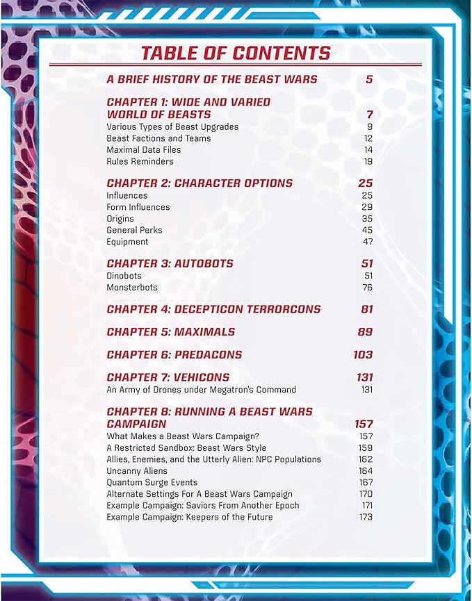 Renegade Game Studios Transformers RPG Beast Wars Technorganic Secrets Sourcebook Expansion