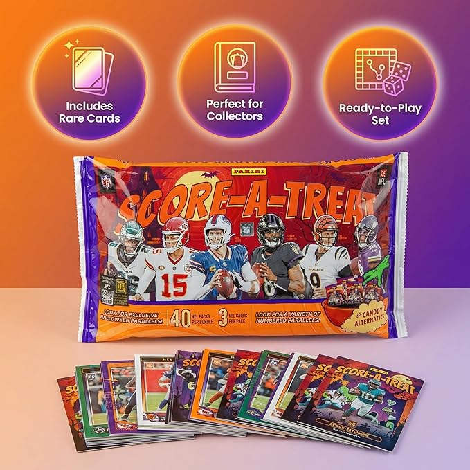 Panini Halloween 2025 Score-A-Treat Football Trading Cards – NFL Cards – NFL Trading Cards – 2025 Football Card Packs – NFL 2025 Football Cards – Football Packs
